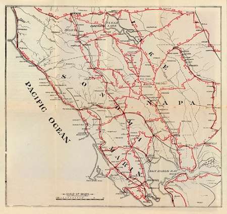 Art Print: California - Sonoma, Marin, Lake, and Napa Counties, 1896