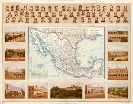 Wall Art Painting id:187111, Name: Carta Politica, 1885, Artist: Cubas, Antonio Garcia