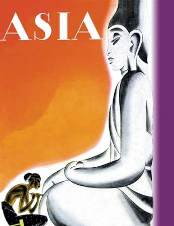 Wall art: Burmese Sculptor at the Knees of Buddha with Title, 1933, by McIntosh, Frank