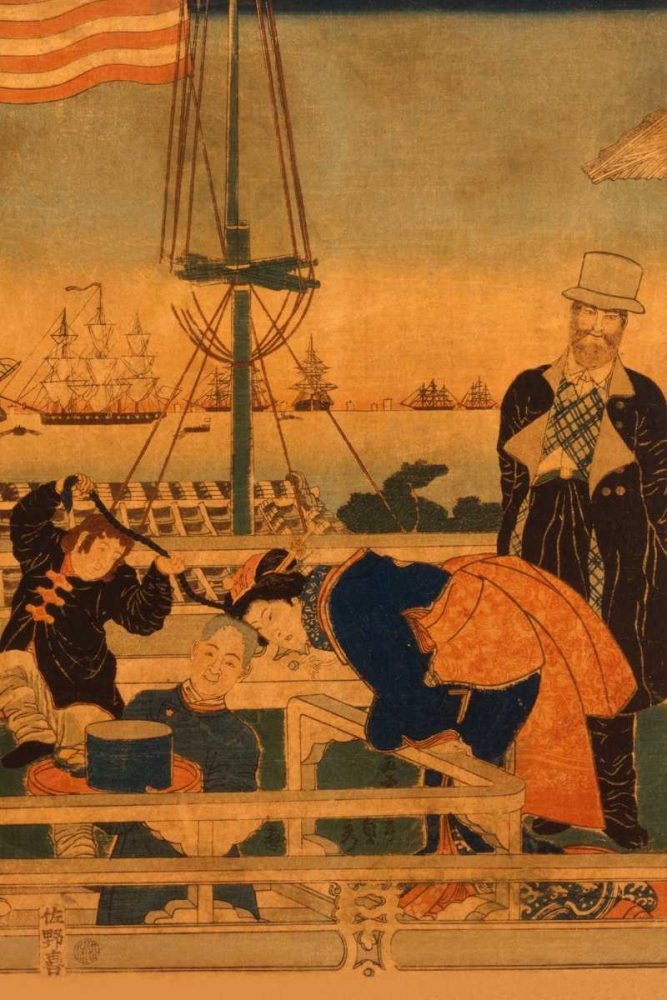 Wall Art Painting id:96551, Name: Foreign mercantile house in Yokohama (Yokohama ijin shokan no zu) #1, 1861, Artist: Utagawa, Sadahide