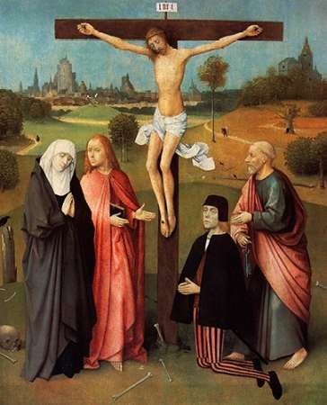 Wall Art Painting id:187451, Name: Calvary With Donor, Artist: Bosch, Hieronymus