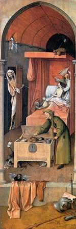 Wall Art Painting id:187457, Name: Death And The Miser, Artist: Bosch, Hieronymus