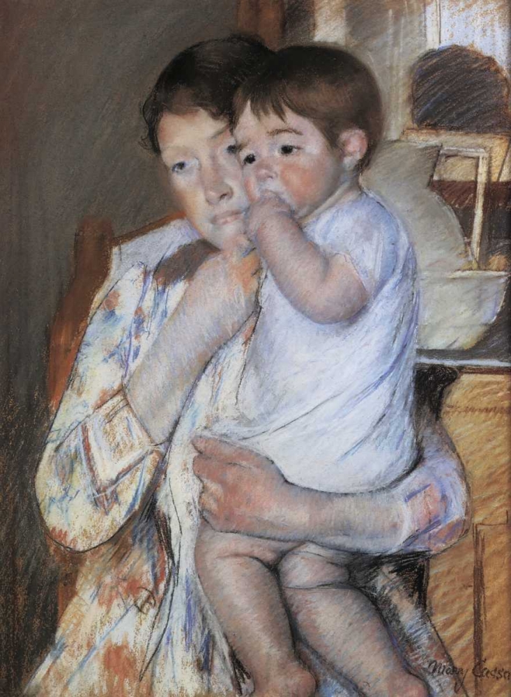 Wall Art Painting id:92431, Name: Baby In His Mother Arms 1889, Artist: Cassatt, Mary