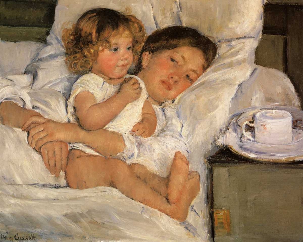 Wall Art Painting id:92432, Name: Breakfast In Bed 1897, Artist: Cassatt, Mary