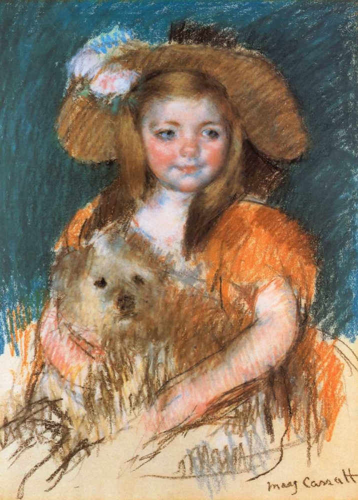 Wall art: Child Holding A Dog 1901, by Cassatt, Mary