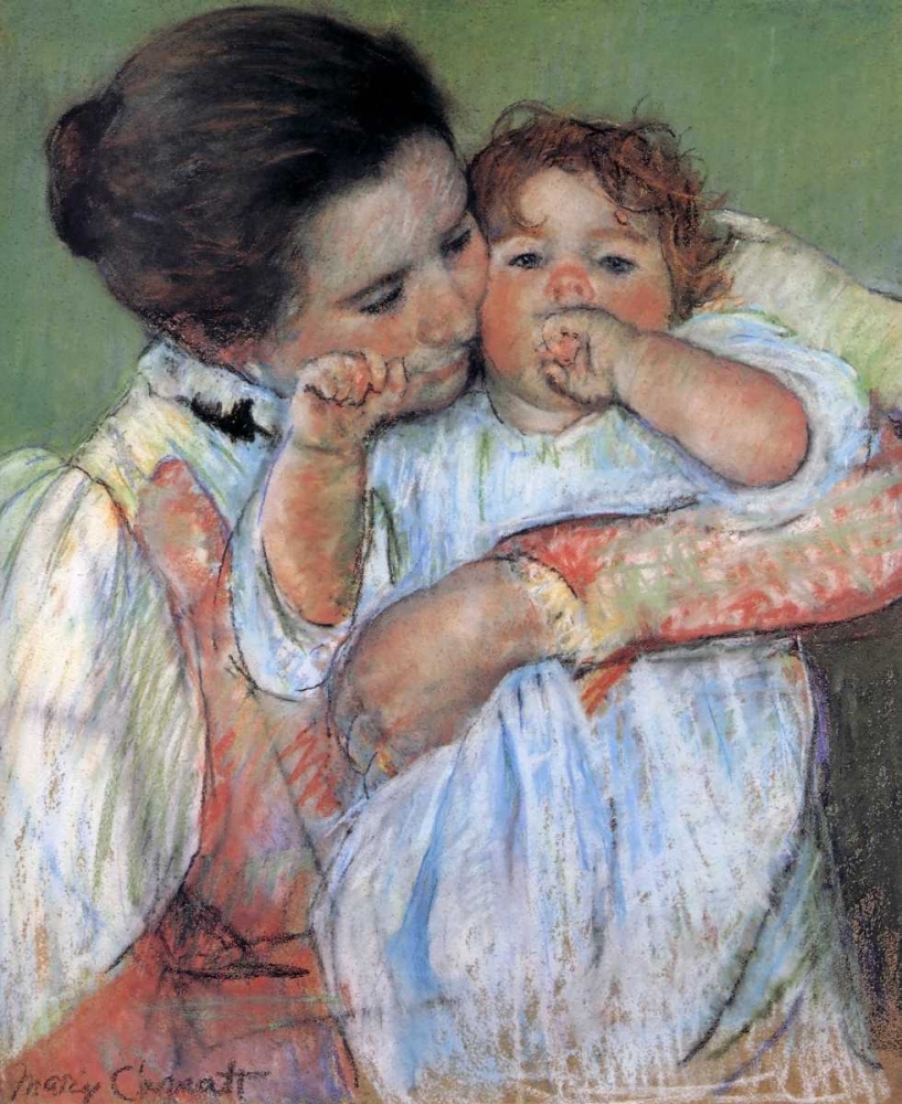 Wall Art Painting id:92439, Name: Little Anne Sucking Her Finger 1897, Artist: Cassatt, Mary