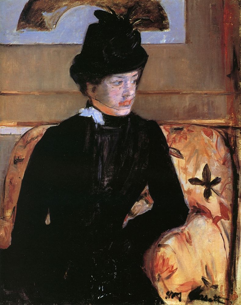 Wall Art Painting id:266059, Name: Portrait Of A Young Woman In Black 1883, Artist: Cassatt, Mary