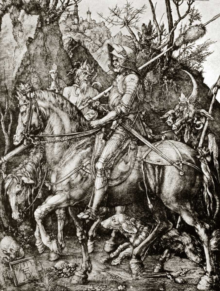 Wall Art Painting id:92480, Name: Knight Death And The Devil, Artist: Durer, Albrecht