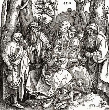 Art Print: The Holy Family With Saints And Angels