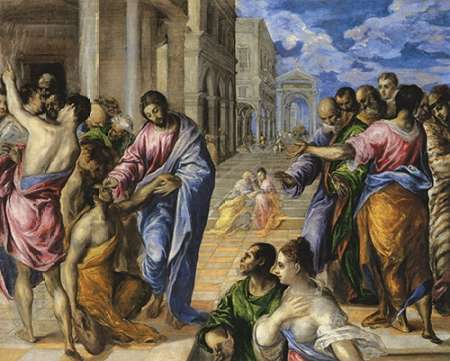 Wall art: Museumist Healing The Blind, by Greco, El