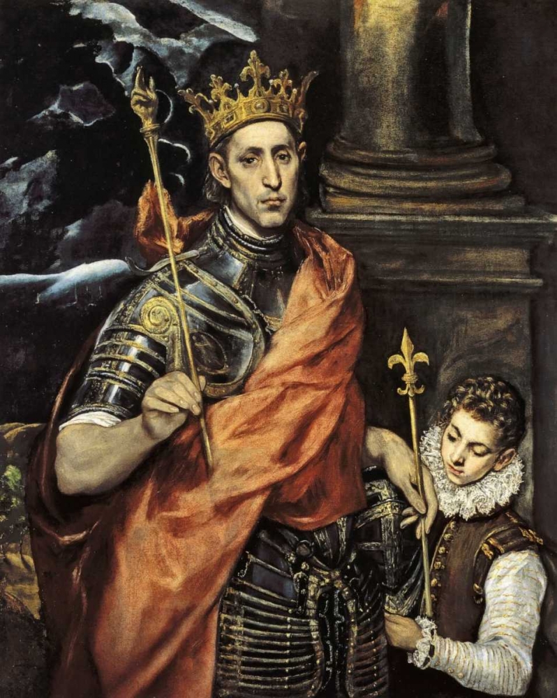 Wall Art Painting id:92493, Name: Saint Louis King Of France With A Page, Artist: El Greco