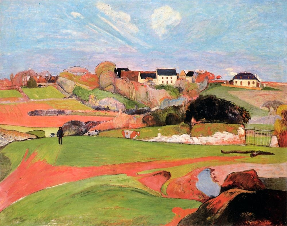 Wall Art Painting id:267386, Name: Landscape At Le Poulda, Artist: Gauguin, Paul