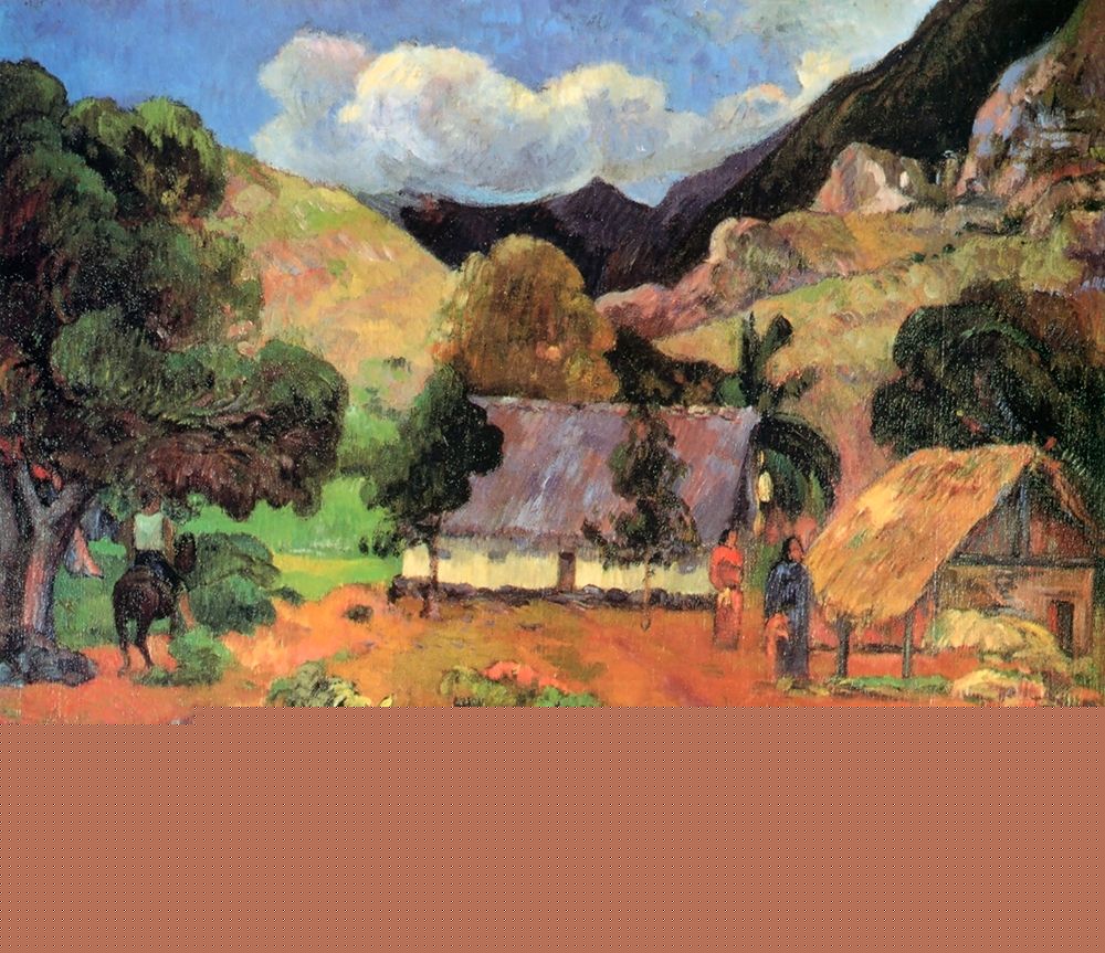 Wall Art Painting id:267387, Name: Landscape With Three Figures, Artist: Gauguin, Paul