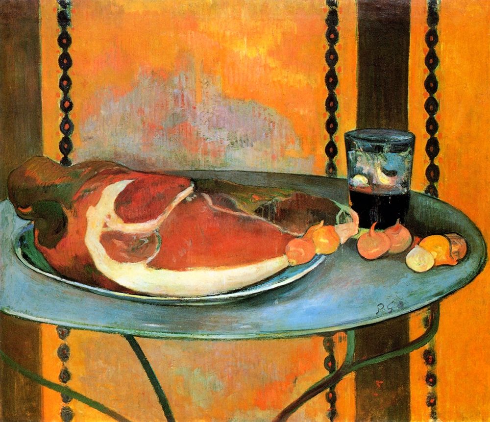 Wall Art Painting id:267424, Name: Still Life With Ham, Artist: Gauguin, Paul