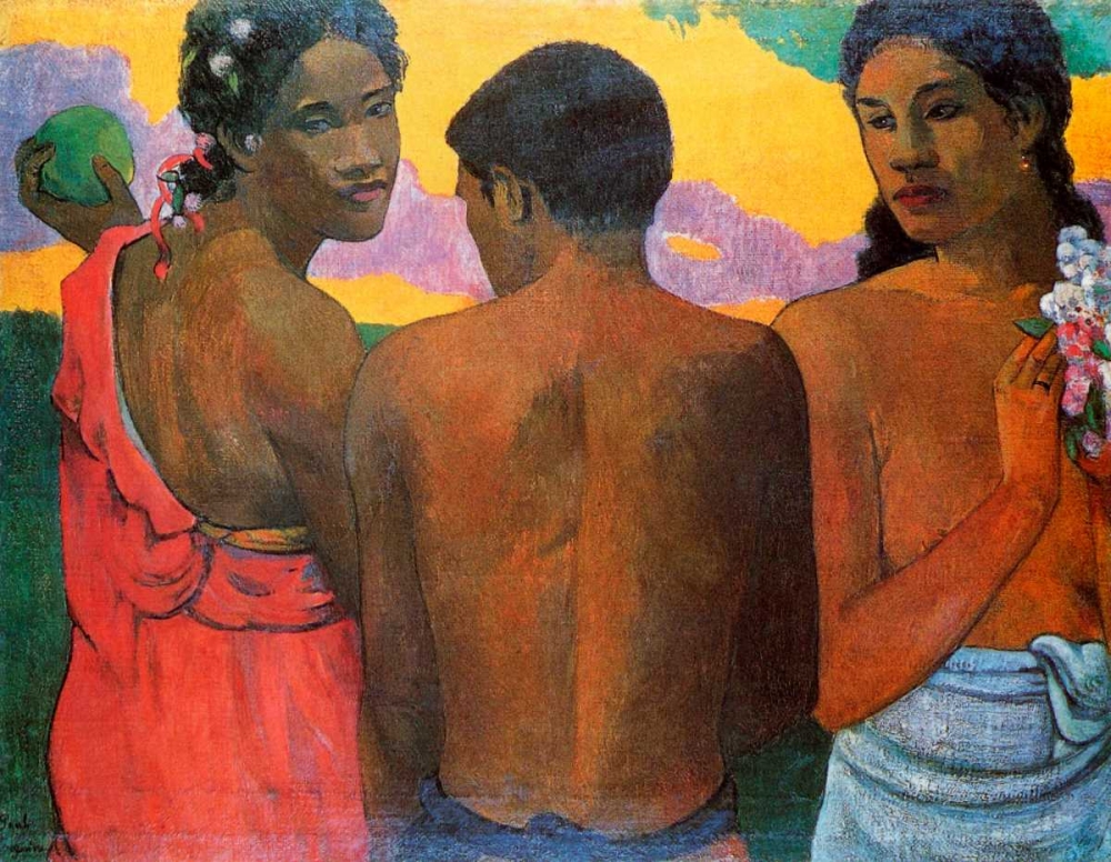 Wall Art Painting id:92521, Name: Three Tahitians, Artist: Gauguin, Paul