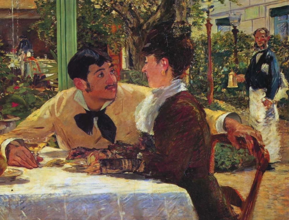 Wall Art Painting id:92679, Name: Couple at Pere Lathuille, Artist: Manet, Edouard