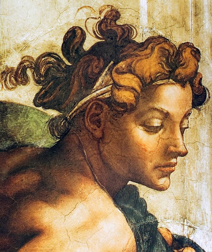 Wall art: Head Of A Nude, by Michelangelo