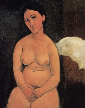 Wall art: A Seated Nude, by Modigliani, Amedeo