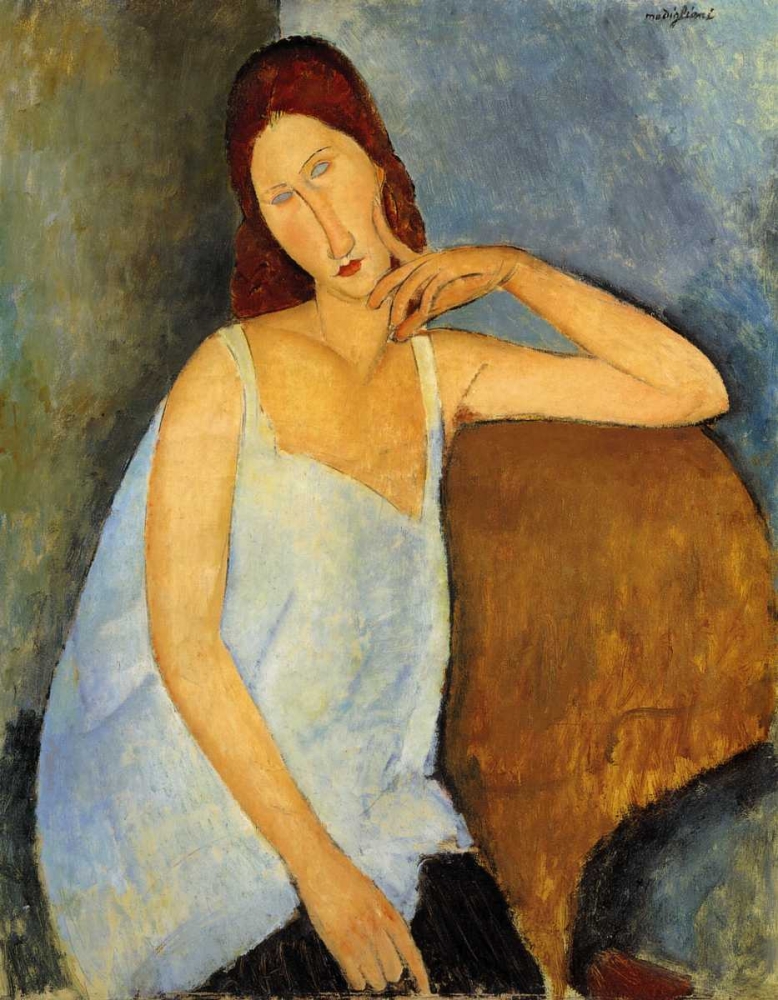 Wall Art Painting id:92720, Name: Jeanne Hebuterne 1, Artist: Modigliani, Amedeo
