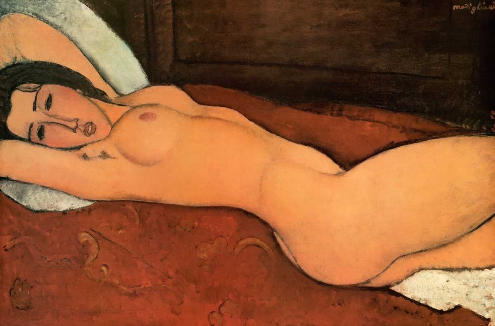 Wall Art Painting id:92732, Name: Reclining Nude, Artist: Modigliani, Amedeo