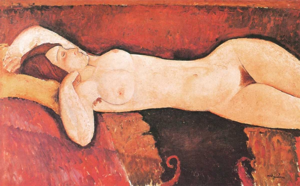 Wall Art Painting id:92733, Name: Reclining Nude Le Grand Nu, Artist: Modigliani, Amedeo
