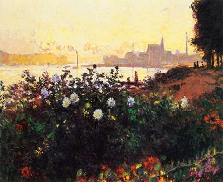 Wall Art Painting id:187969, Name: Argenteuil The Bank In Flower, Artist: Monet, Claude