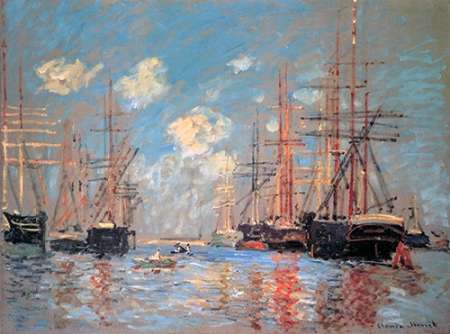 Wall Art Painting id:188020, Name: Seascape The Port Of Amsterdam 1874, Artist: Monet, Claude