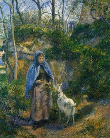 Wall art: Woman With A Goat 1881, by Pissarro, Camille