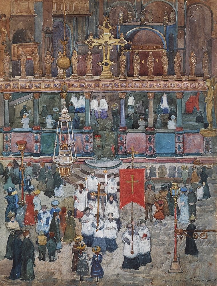 Art Print: Easter Procession At St Marks 1899
