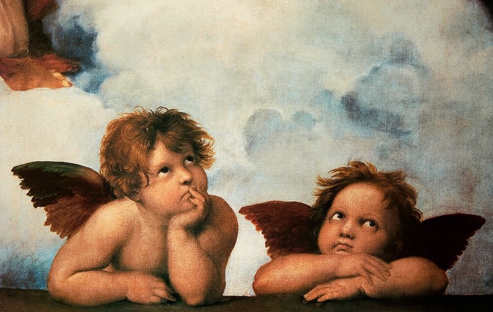 Art Print: Cherubs Virgin Mary (detail)