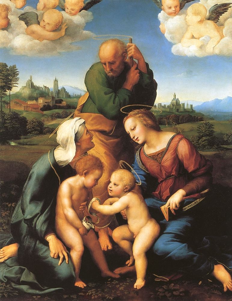 Art Print: Holy Family With Saints Elizabeth And John