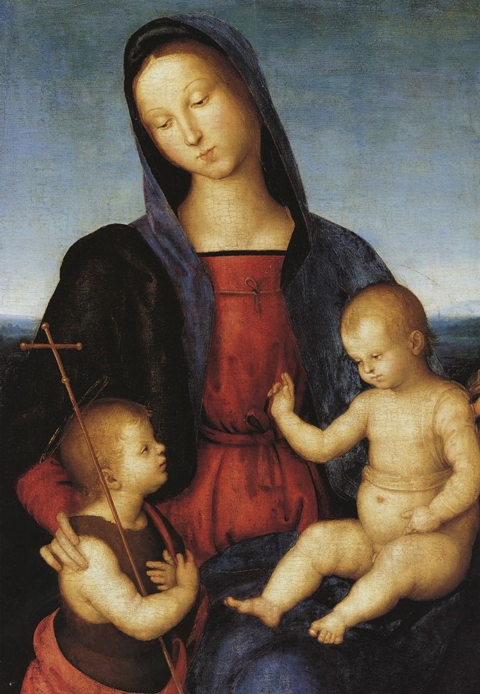 Art Print: Madonna And Child With St John
