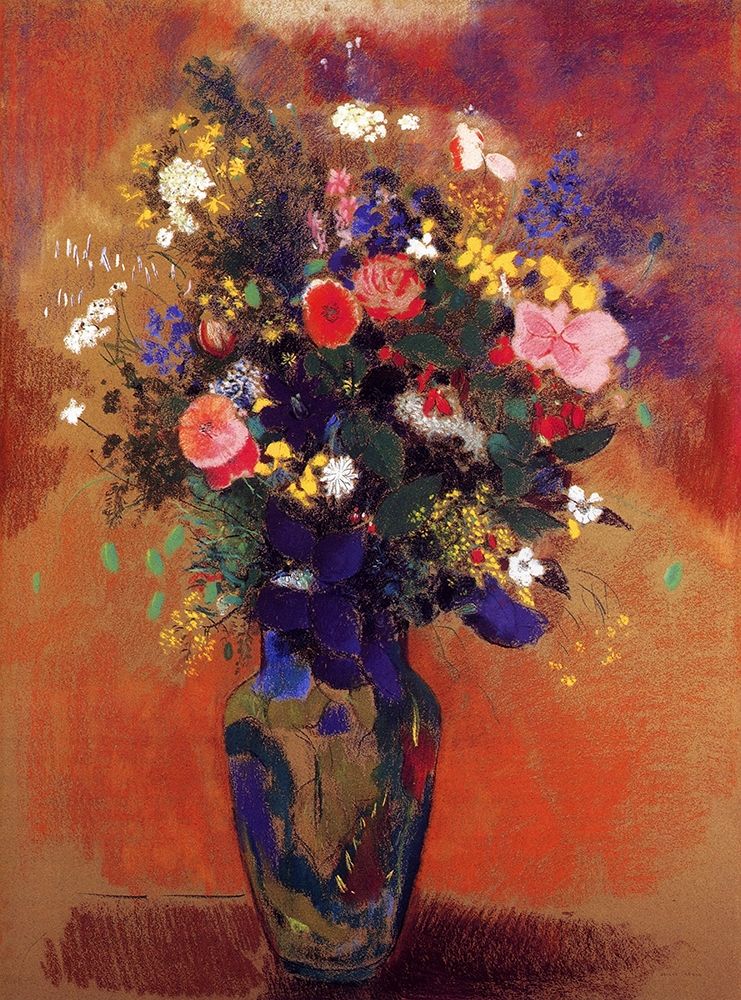 Wall Art Painting id:268452, Name: Bouquet In A Persian Vase, Artist: Redon, Odilon