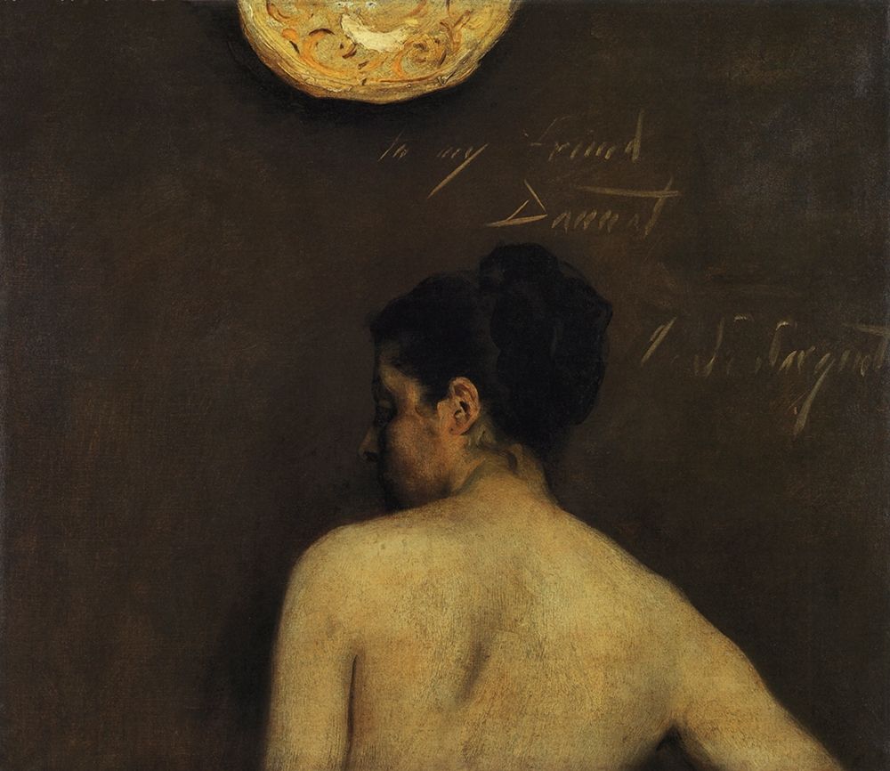 Wall art: Back View of a Nude Model, by Sargent, John Singer