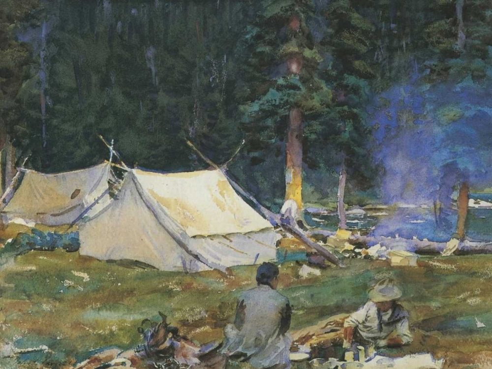Wall Art Painting id:92854, Name: Camping at Lake OHara, 1916, Artist: Sargent, John Singer