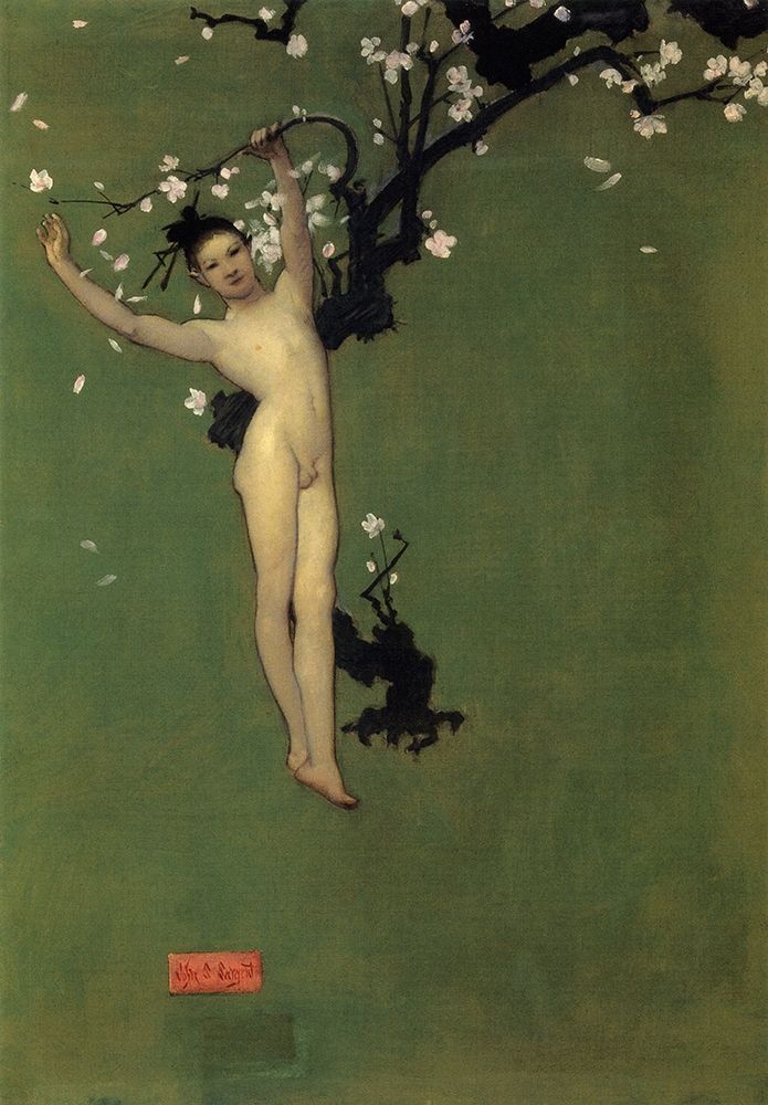 Wall art: Nude Oriental Youth with Apple Blossom, 1878-79, by Sargent, John Singer