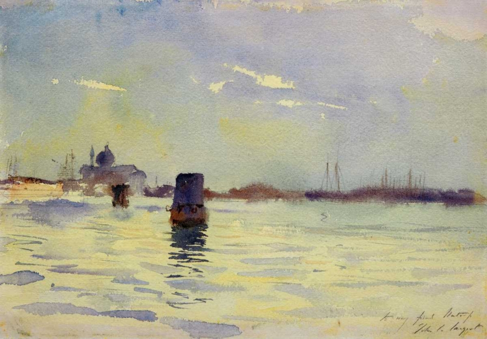 Wall Art Painting id:92874, Name: On the Lagoons, Venice, 1880-81, Artist: Sargent, John Singer