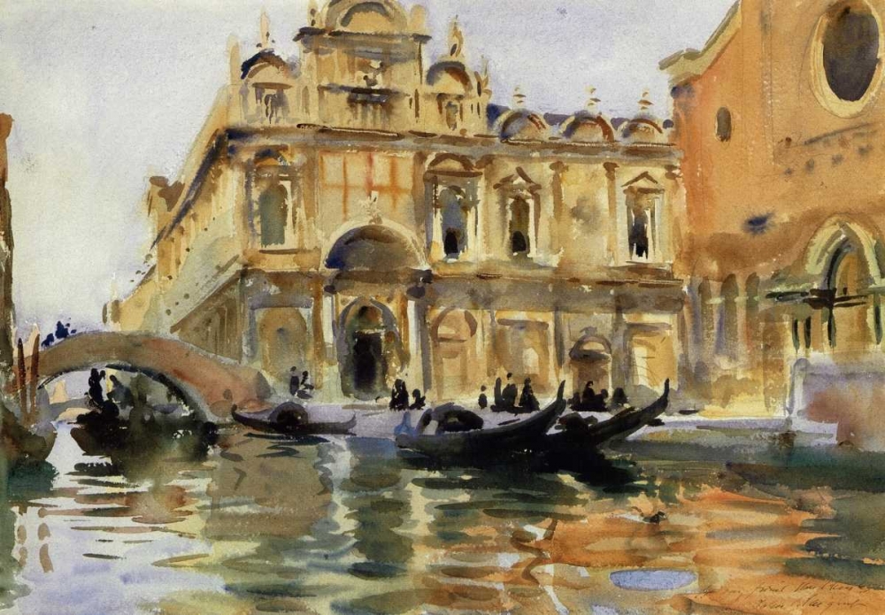 Wall Art Painting id:92877, Name: Rio dei Mendicanti, Venice, 1909-13, Artist: Sargent, John Singer