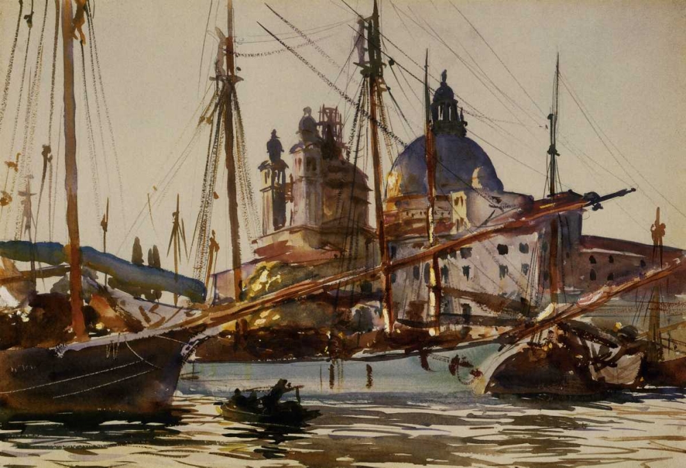Wall Art Painting id:92886, Name: The Church of Santa Maria della Salute from Giudecca, 1904-09, Artist: Sargent, John Singer