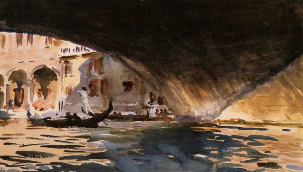 Wall Art Painting id:92890, Name: Under the Rialto Bridge, 1909, Artist: Sargent, John Singer