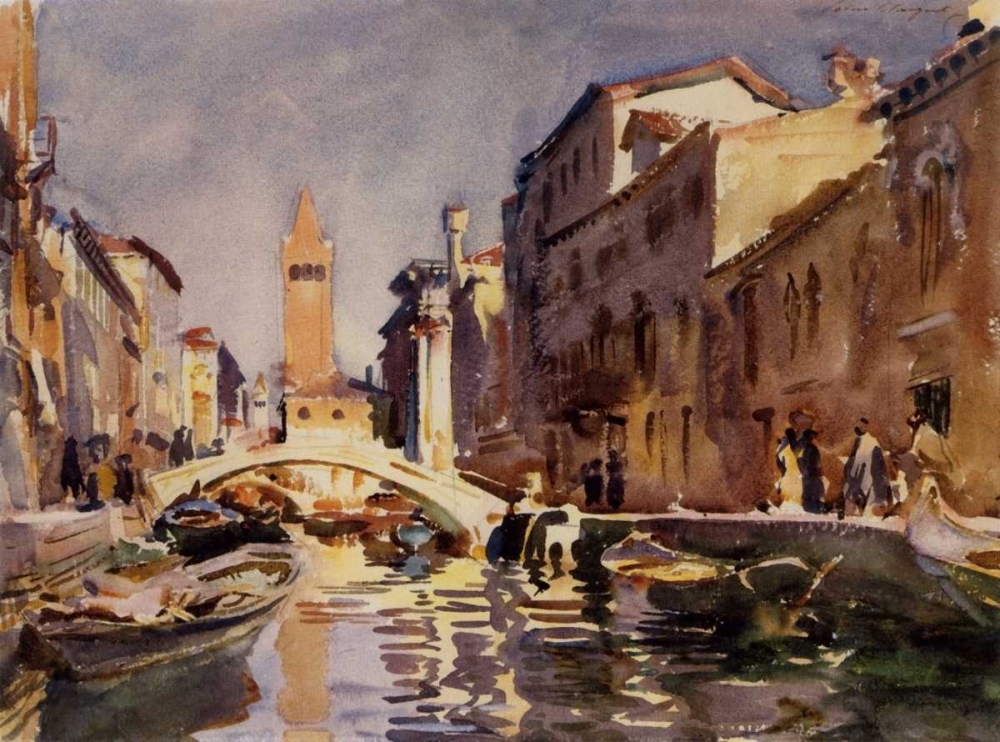 Wall Art Painting id:92891, Name: Venetian Canal, 1913, Artist: Sargent, John Singer
