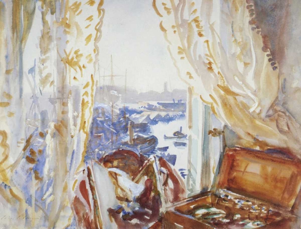 Wall Art Painting id:92894, Name: View from a Window, Genoa, Artist: Sargent, John Singer