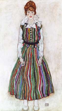Wall Art Painting id:188102, Name: Portrait Of The Artists Wife Standing, Artist: Schiele, Egon