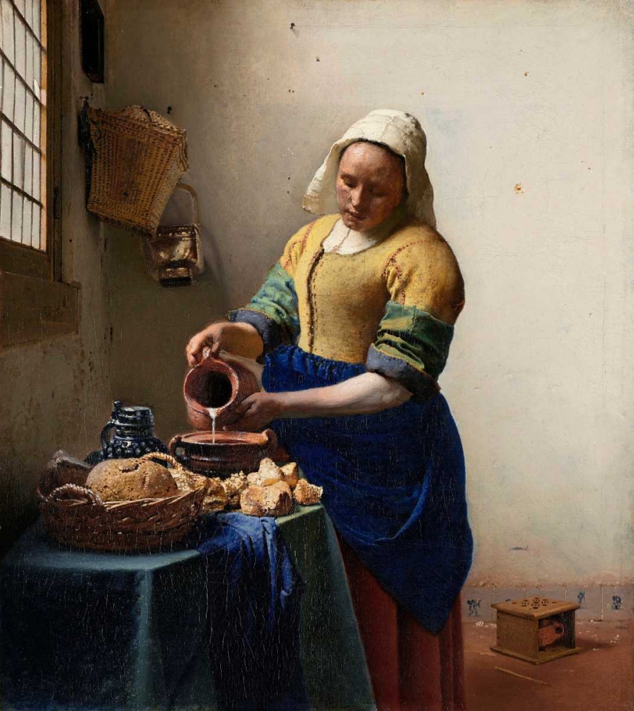 Wall Art Painting id:93003, Name: Milkmaid, Artist: Vermeer, Johannes