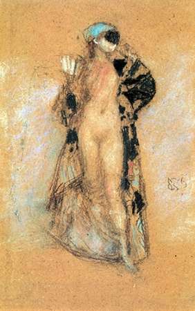 Wall Art Painting id:188249, Name: A Masked Woman 1888, Artist: Whistler, James McNeill
