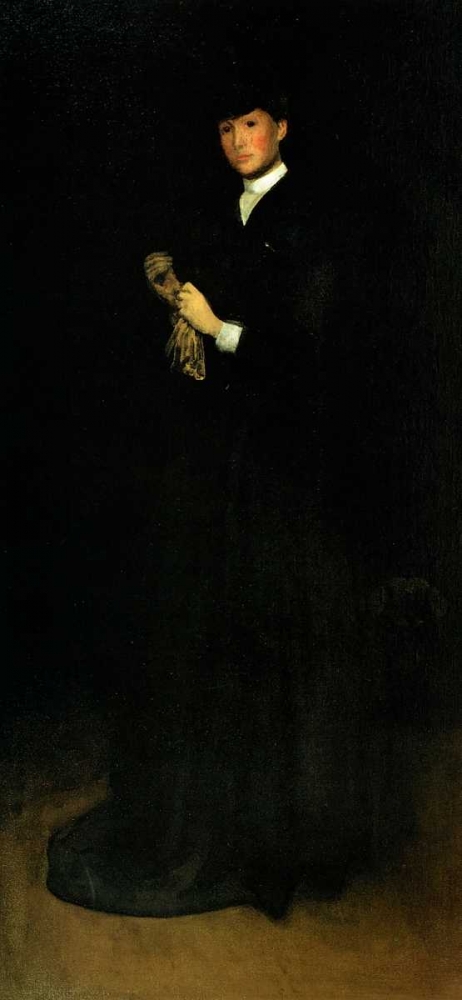 Wall Art Painting id:93008, Name: Arrangement In Black Portrait Of Mrs Cassatt 1883, Artist: Whistler, James McNeill
