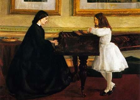 Wall Art Painting id:188259, Name: At The Piano, Artist: Whistler, James McNeill
