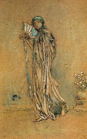 Wall Art Painting id:188263, Name: Blue And Rose The Open Fan 1890s, Artist: Whistler, James McNeill