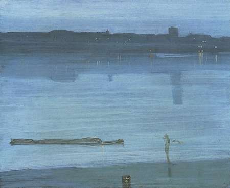 Wall Art Painting id:188295, Name: Nocturne Blue And Silver Chelsea, Artist: Whistler, James McNeill