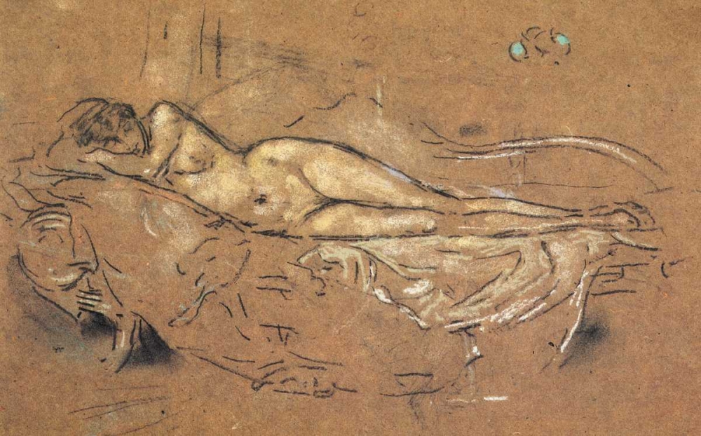 Wall Art Painting id:93015, Name: Reclining Nude 1900, Artist: Whistler, James McNeill